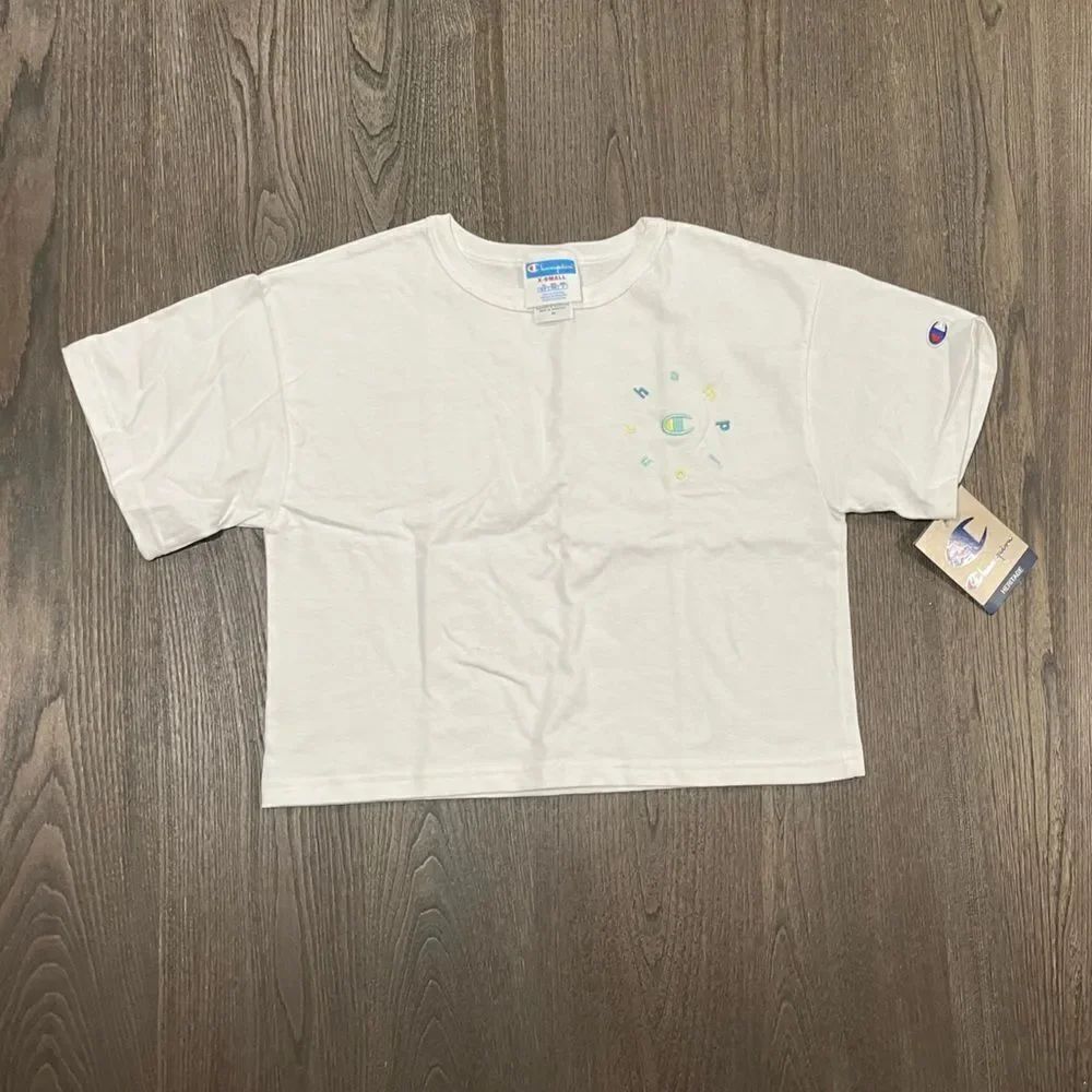 NWT Champion White Graphic Crop Top - Size XS
